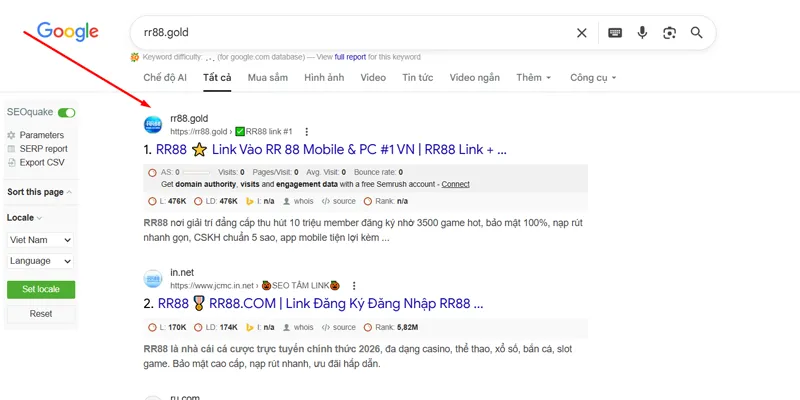 RR88 🏆 Link Trang Chủ RR88.COM Vuýp 🎉 Đăng Ký Thưởng +88K 21 Seacrh rr88.gold tại google chrome